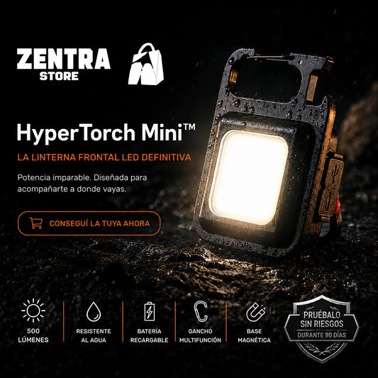 HyperTorch Mini™ — Linterna LED COB ultracompacta de alta potencia.