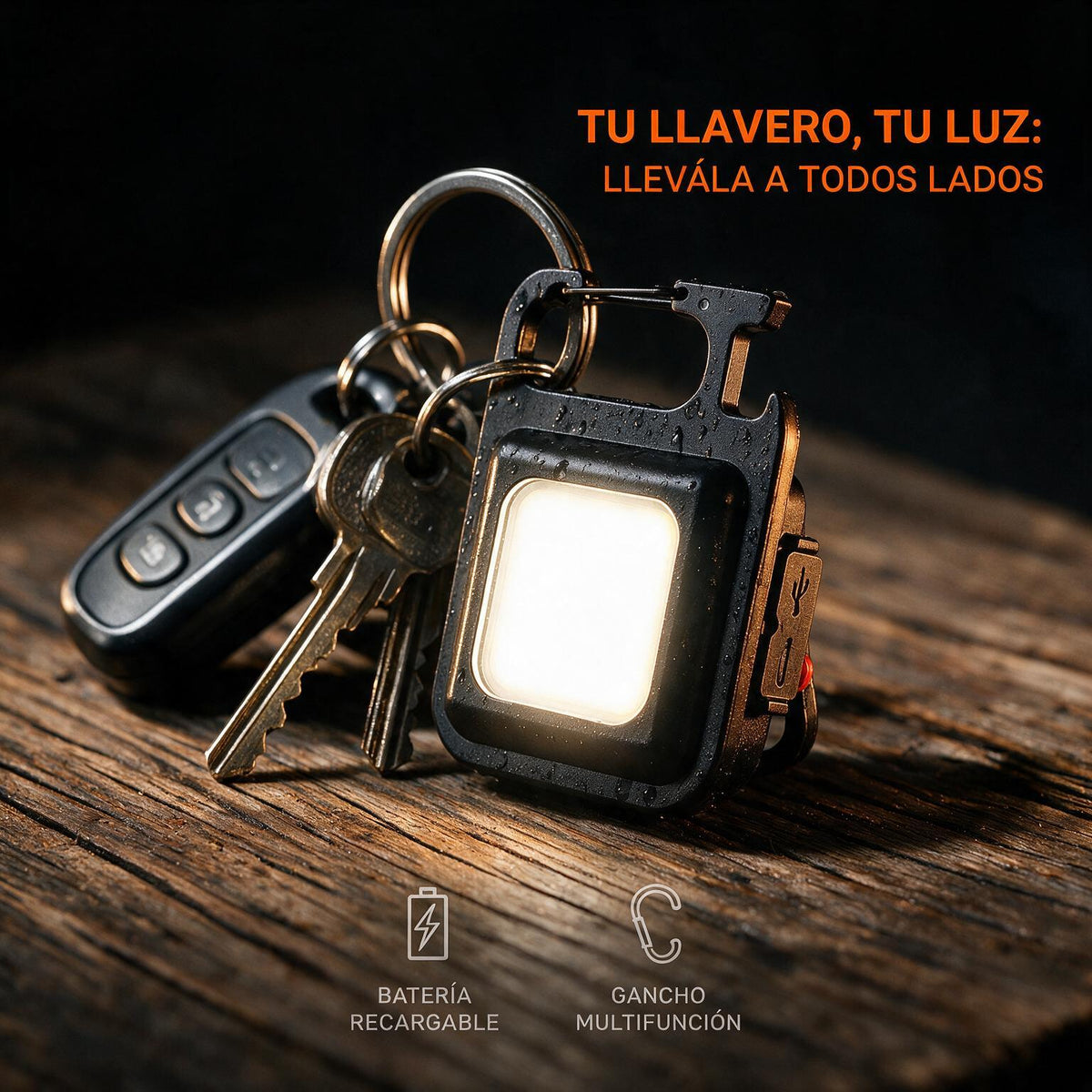HyperTorch Mini™ — Linterna LED COB ultracompacta de alta potencia.